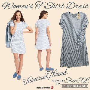 Universal Thread Short Sleeve Ruched Mini T-Shirt Dress Women’s Size XL